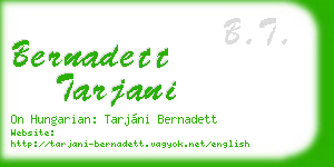 bernadett tarjani business card