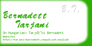 bernadett tarjani business card